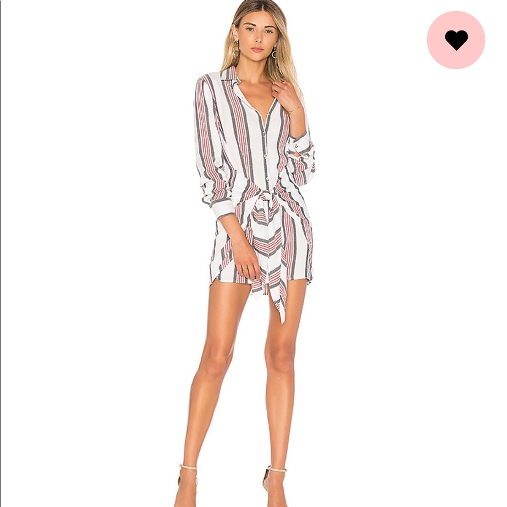 L’academie stripped button up tie dress